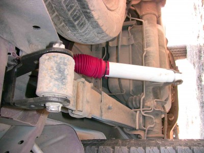 Rear shock and Overland shackle.